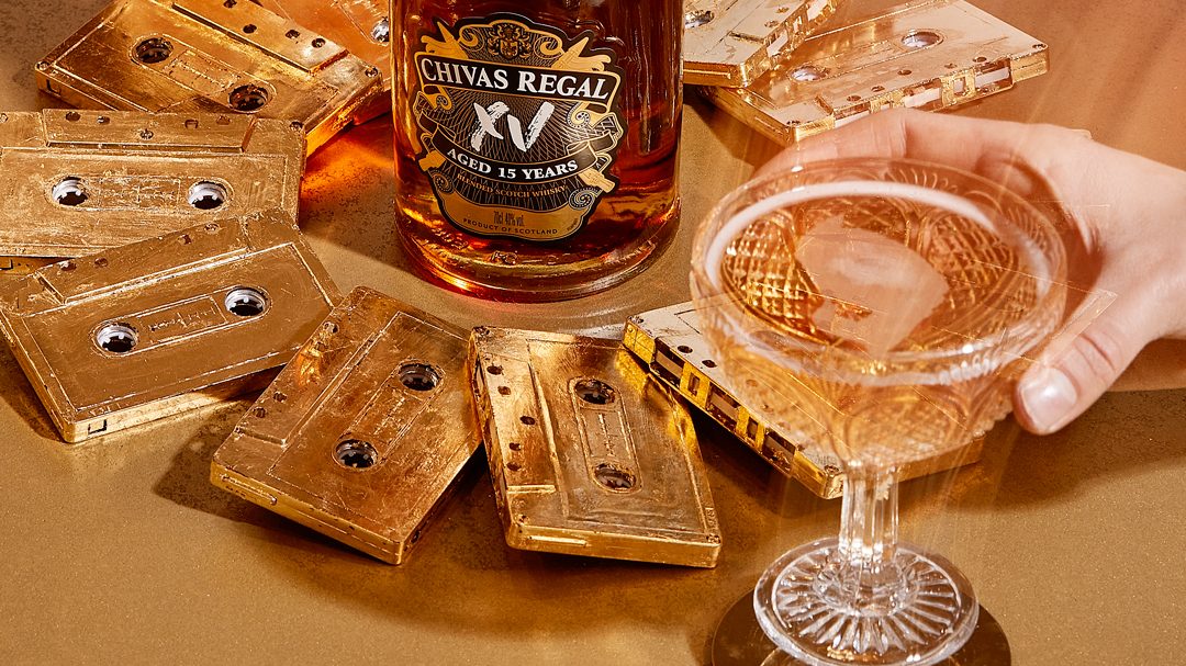 chivas xv shoot gold cassetes and champagne cocktail