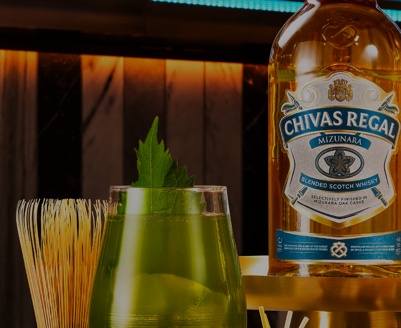 Chivas Regal Whisky Cocktail Sisho Green Tea Chivas Mizunara Bottle