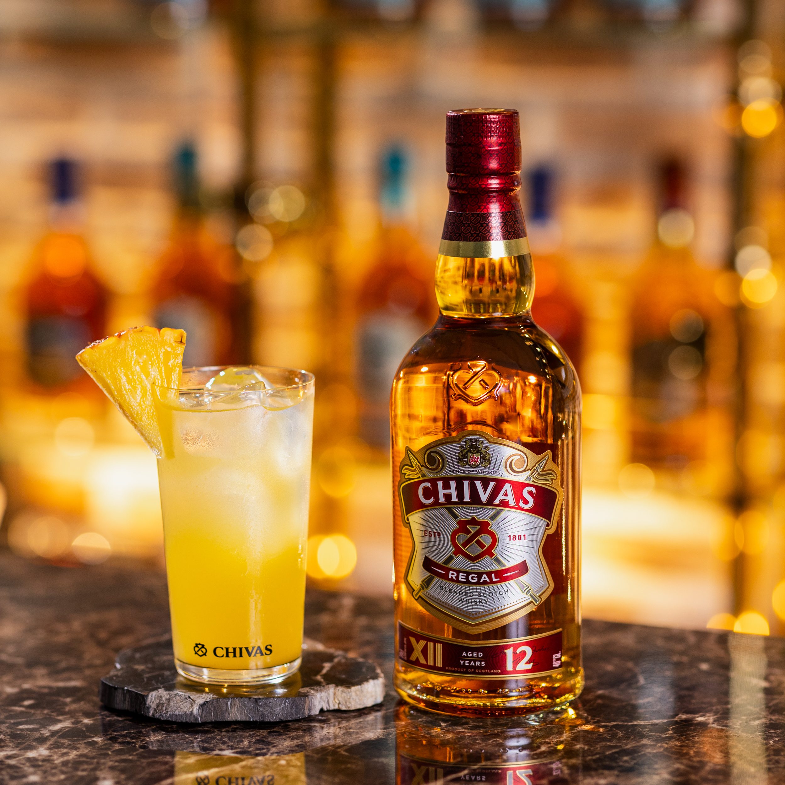 Chivas Regal 12 Whisky Pineapple Highball Cocktail